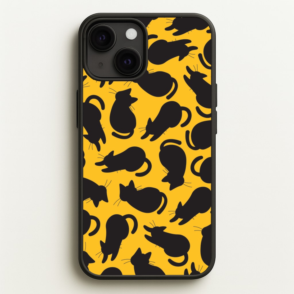 Black Cat Silhouettes Pattern Phone Case