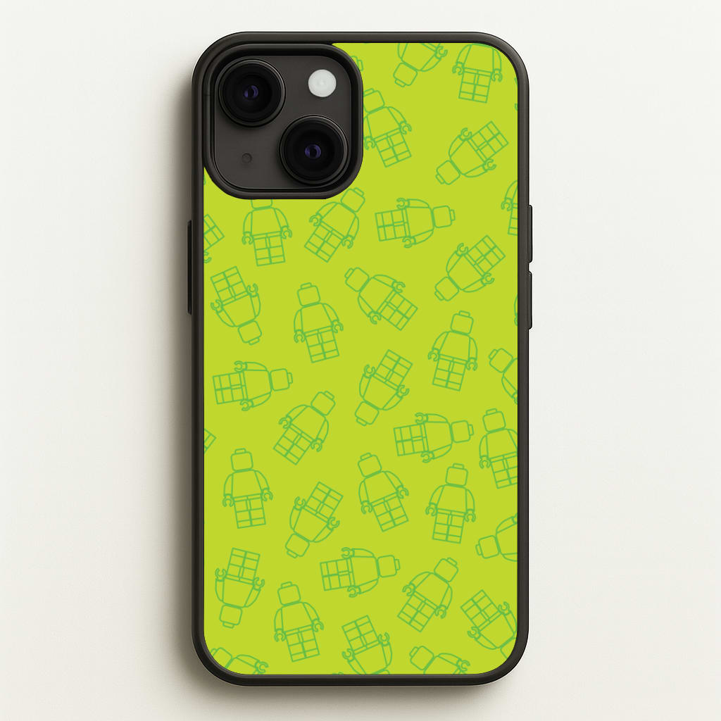 Bricks Figures Pattern Green Phone Case