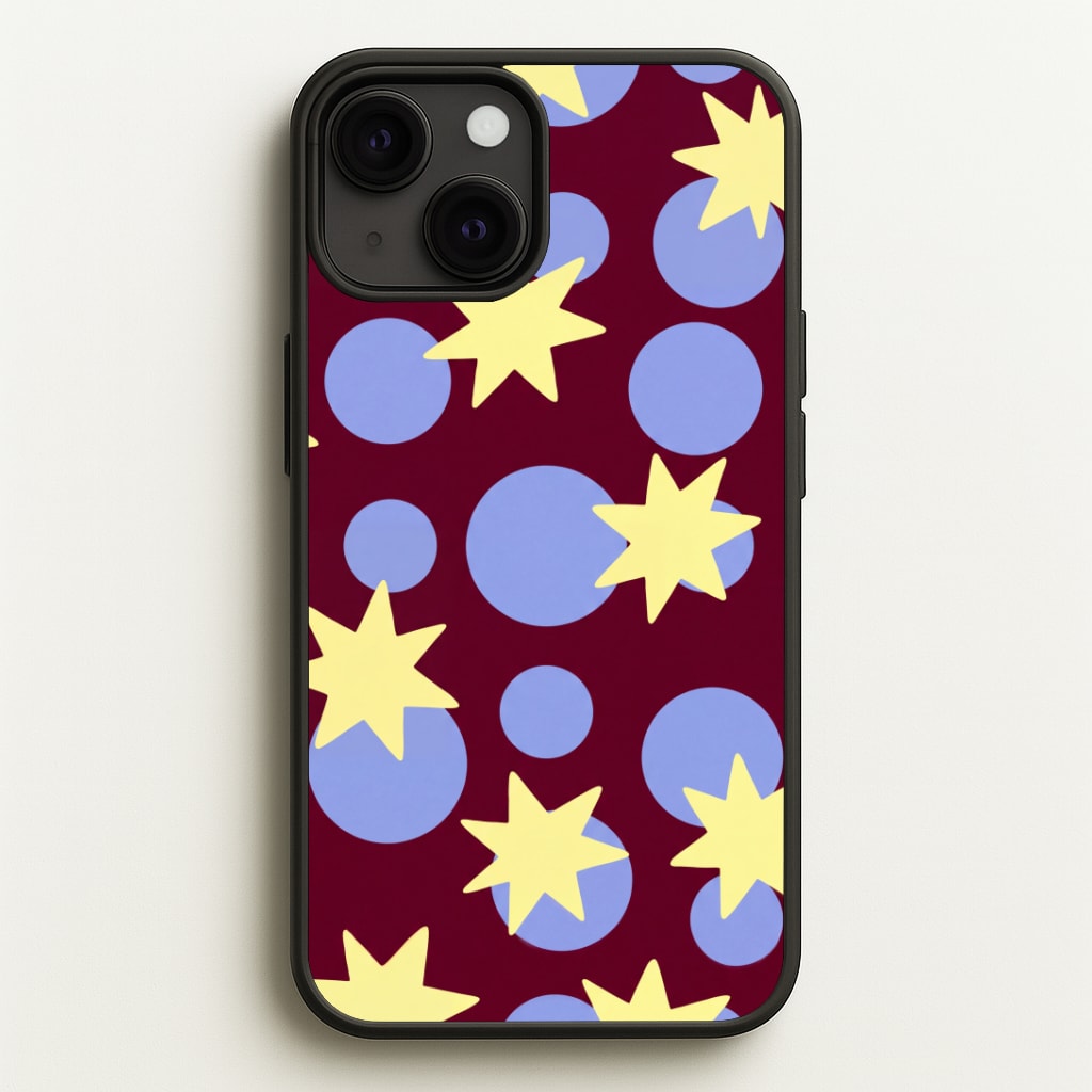 Butter Stars On Burgundy Phone Case
