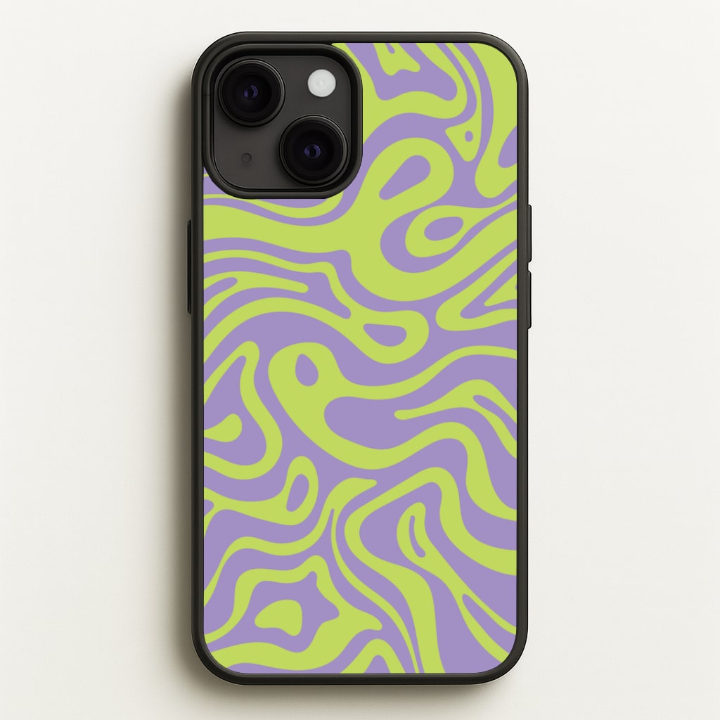 Green And Purple Waves Pattern Phone Case