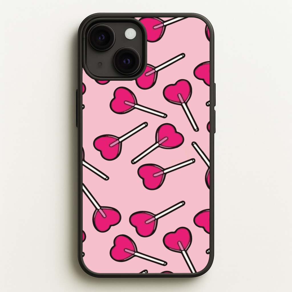 Cherry Heart Lollipops Phone Case