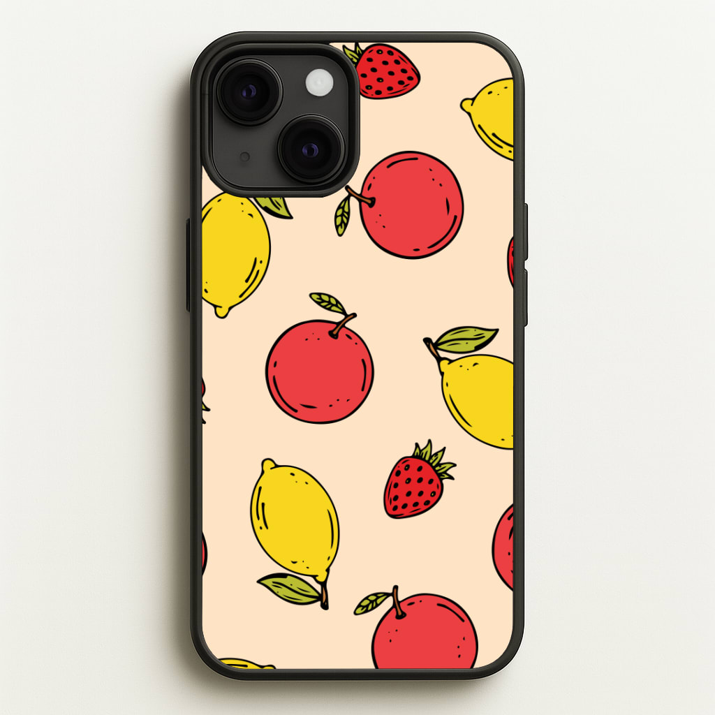 Sketched Summer Fruits Pattern Phone Case