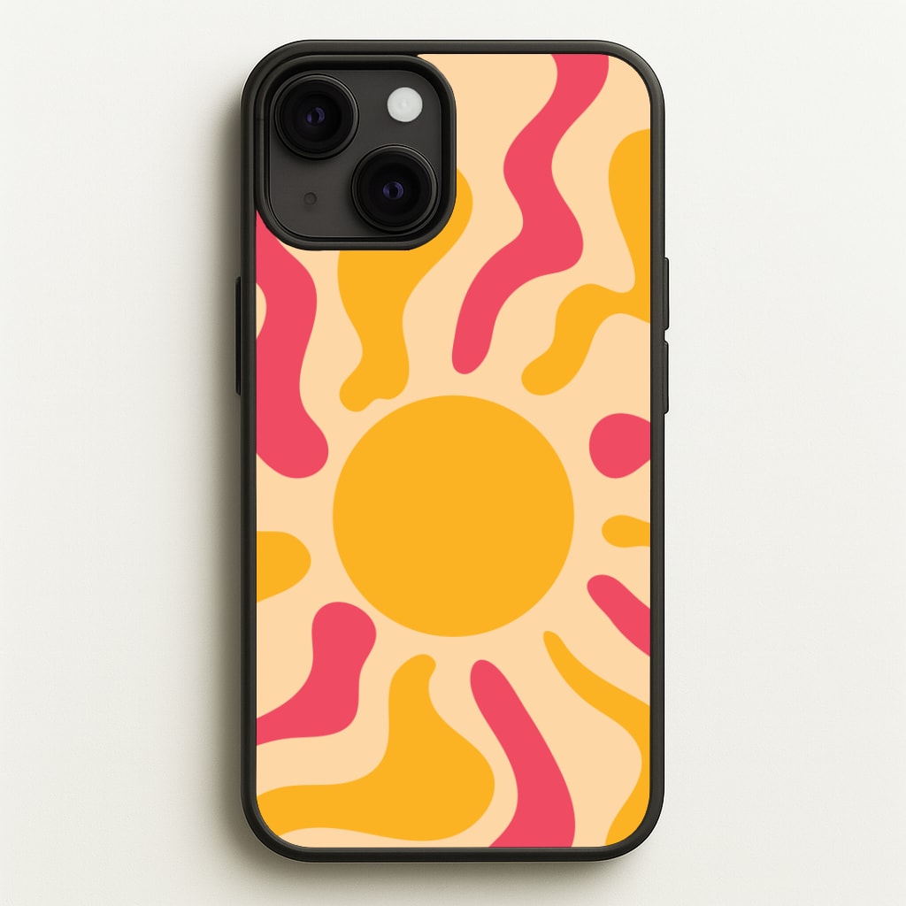 Yellow And Pink Abstract Sun Phone Case