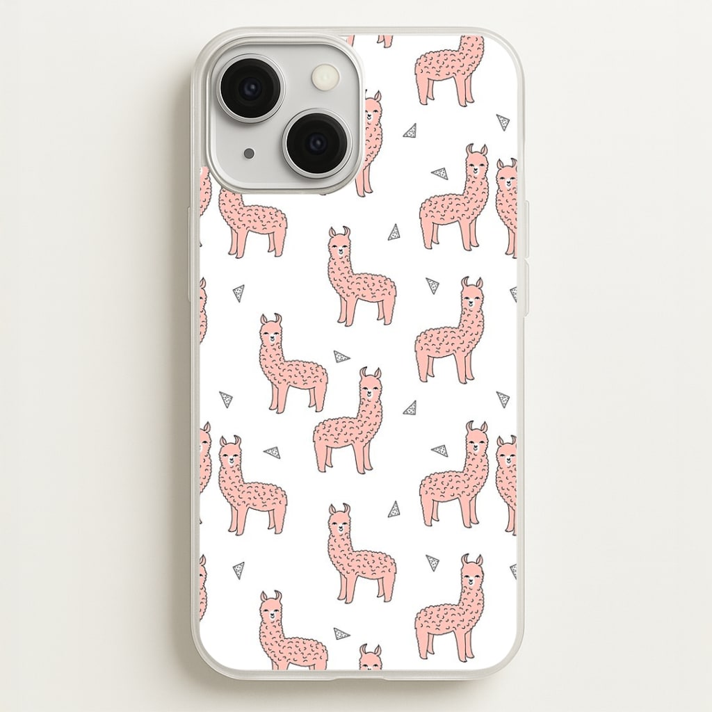 Pale Pink Alpaca Pattern Phone Case