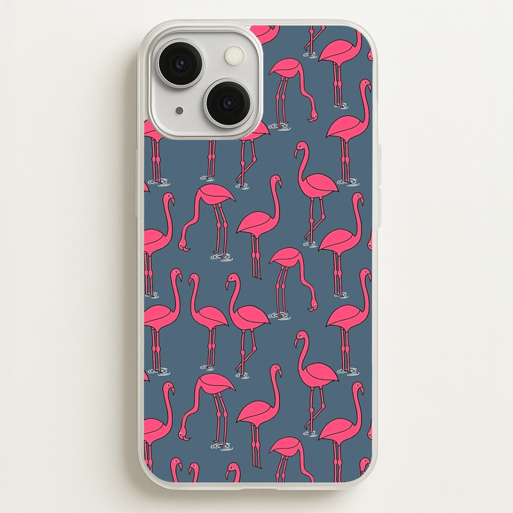 Basic Pink Flamingo Pattern Phone Case