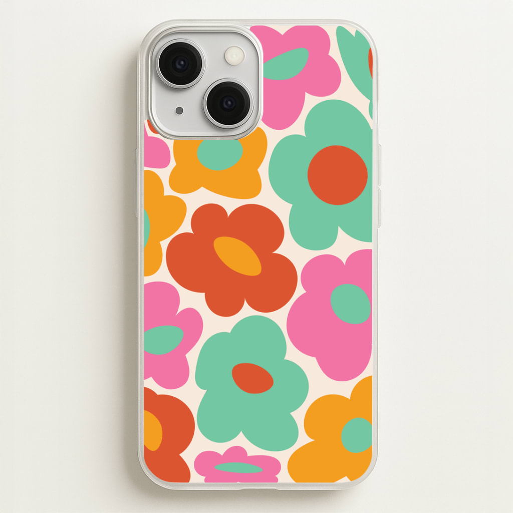 Abstract Trippy Retro Flowers Phone Case