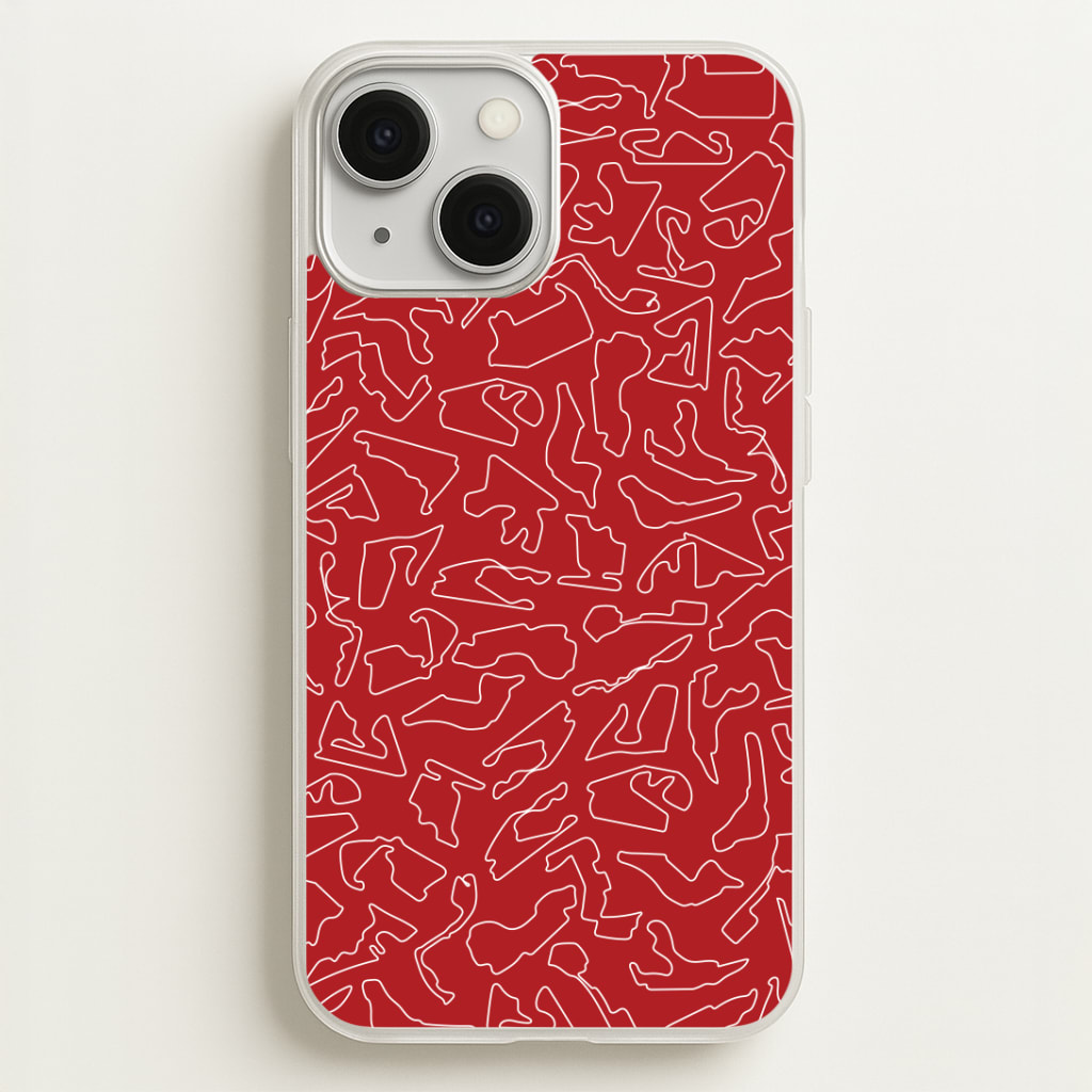 Track Outlines Red Phone Case