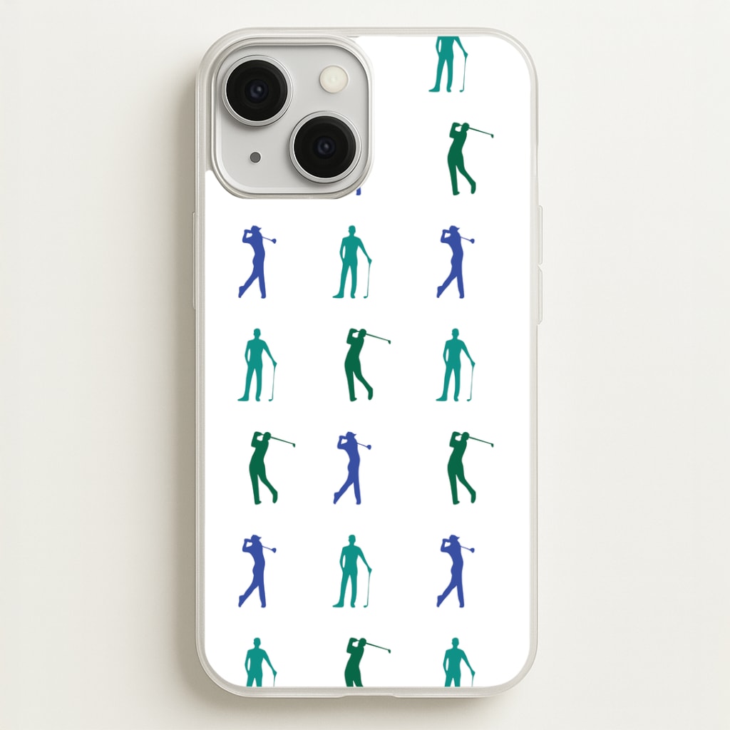 Golfer Silhouettes Pattern Phone Case