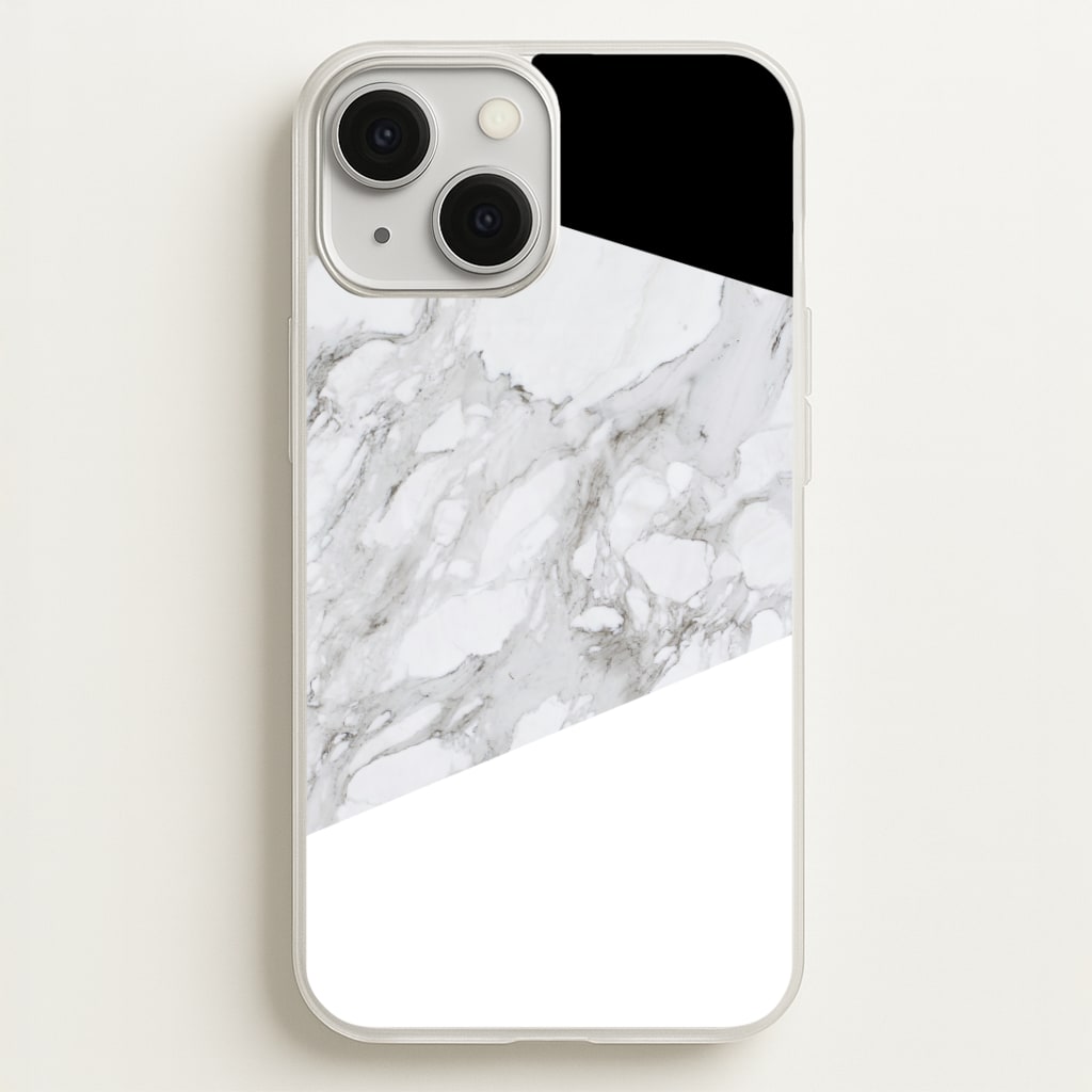 White, Black and Marble Pattern Phone Case