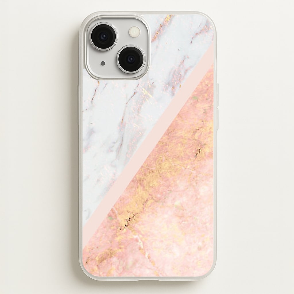 Marble and Rose Gold Phone Case