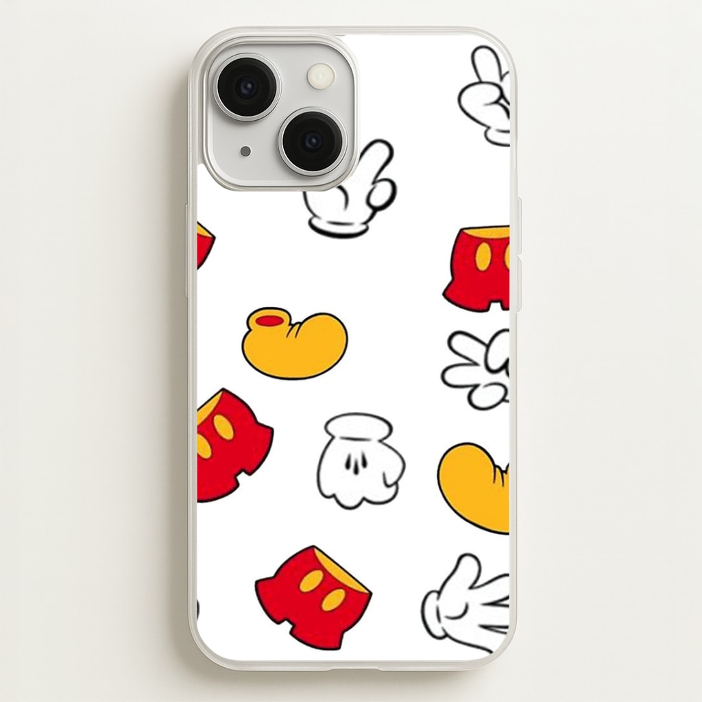 Mouse Gloves, Shorts and Shoes Phone Case