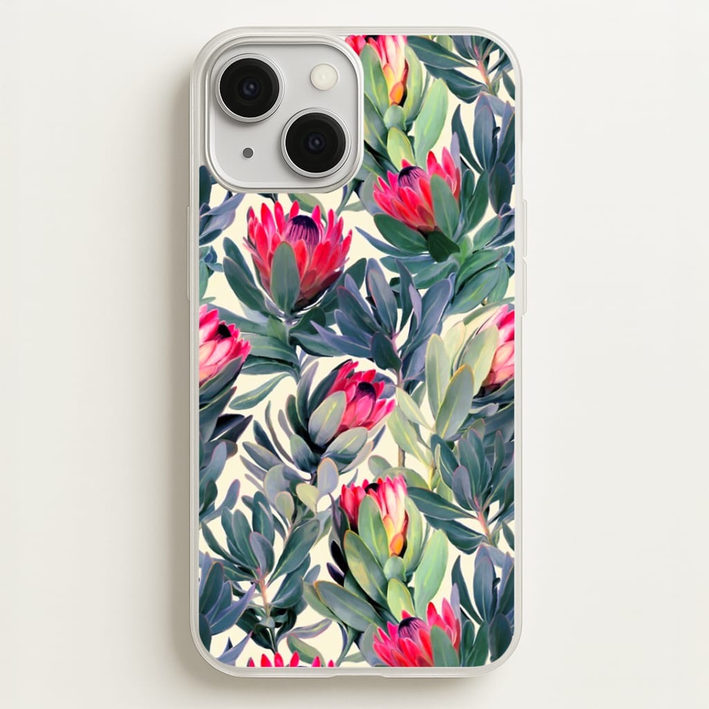 Painted Protea Pattern Phone Case