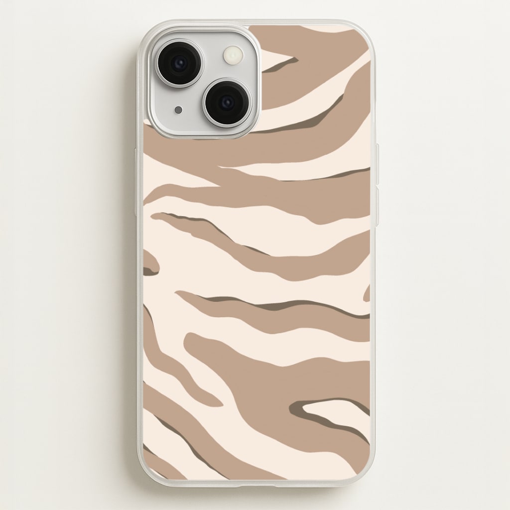Neutral Tiger Print Phone Case
