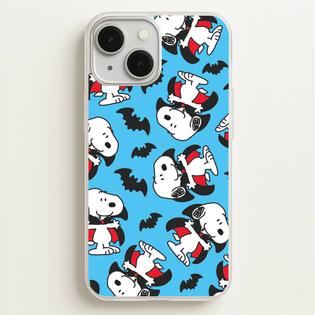 Cartoon Beagle Vampire And Bats Pattern Phone Case
