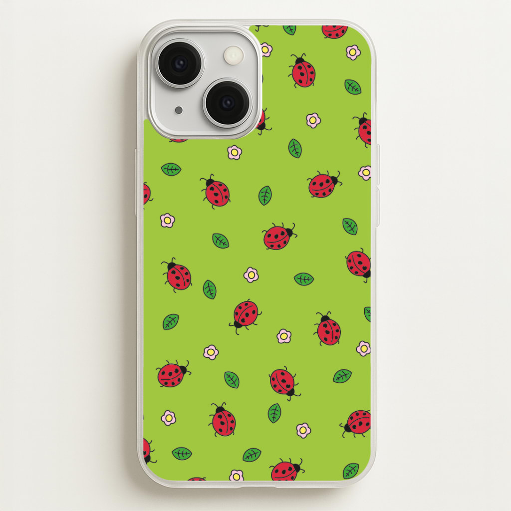 Ladybugs And Flowers - Spring Patterns Phone Case