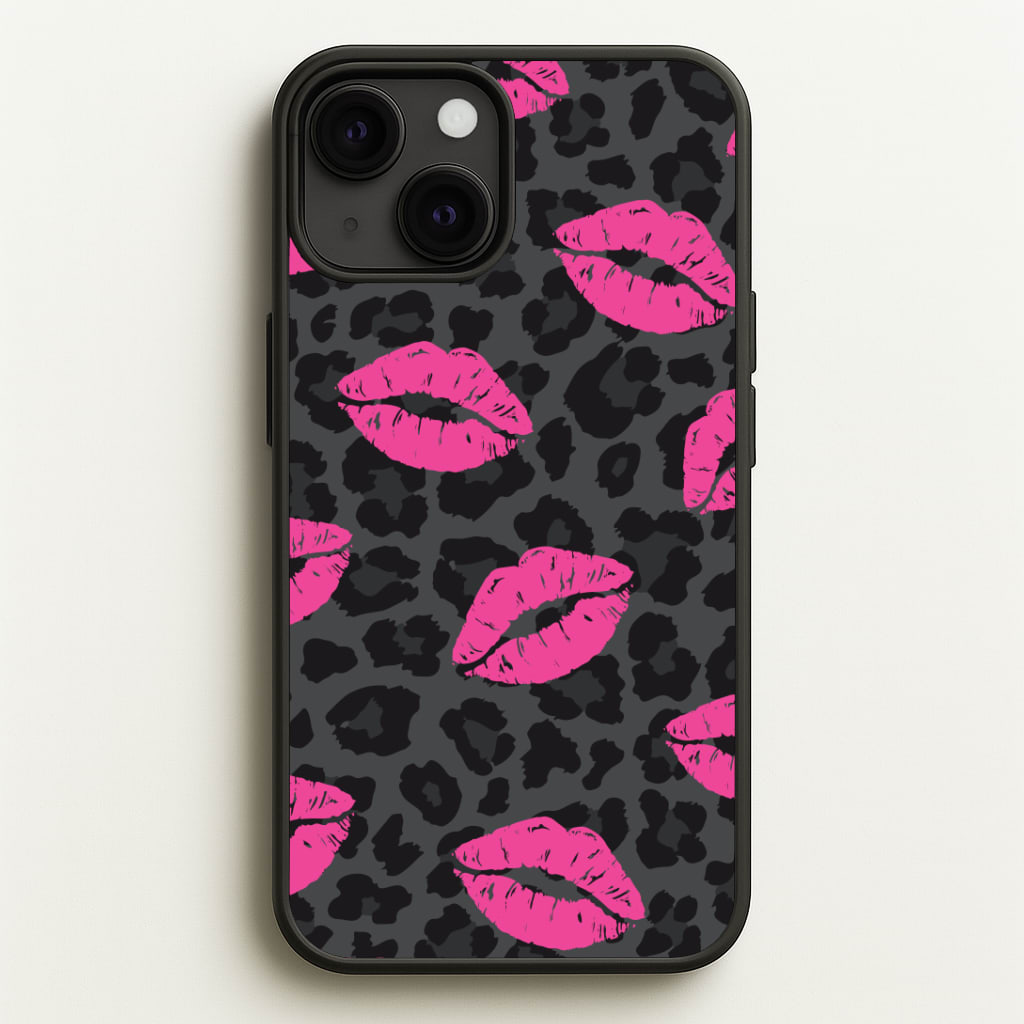 Pink Lipstick Cheetah Print Phone Case