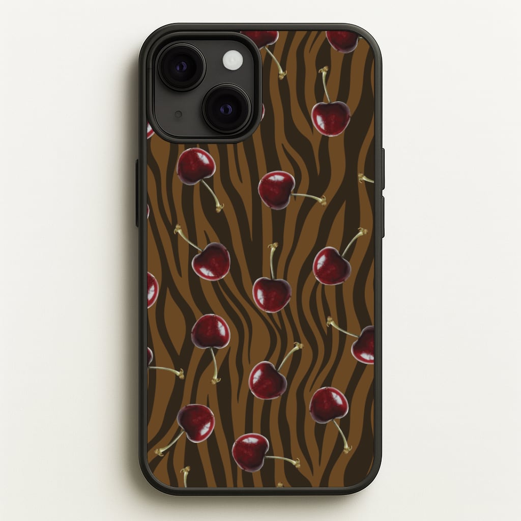 Animal Print With Cherries Pattern Phone Case