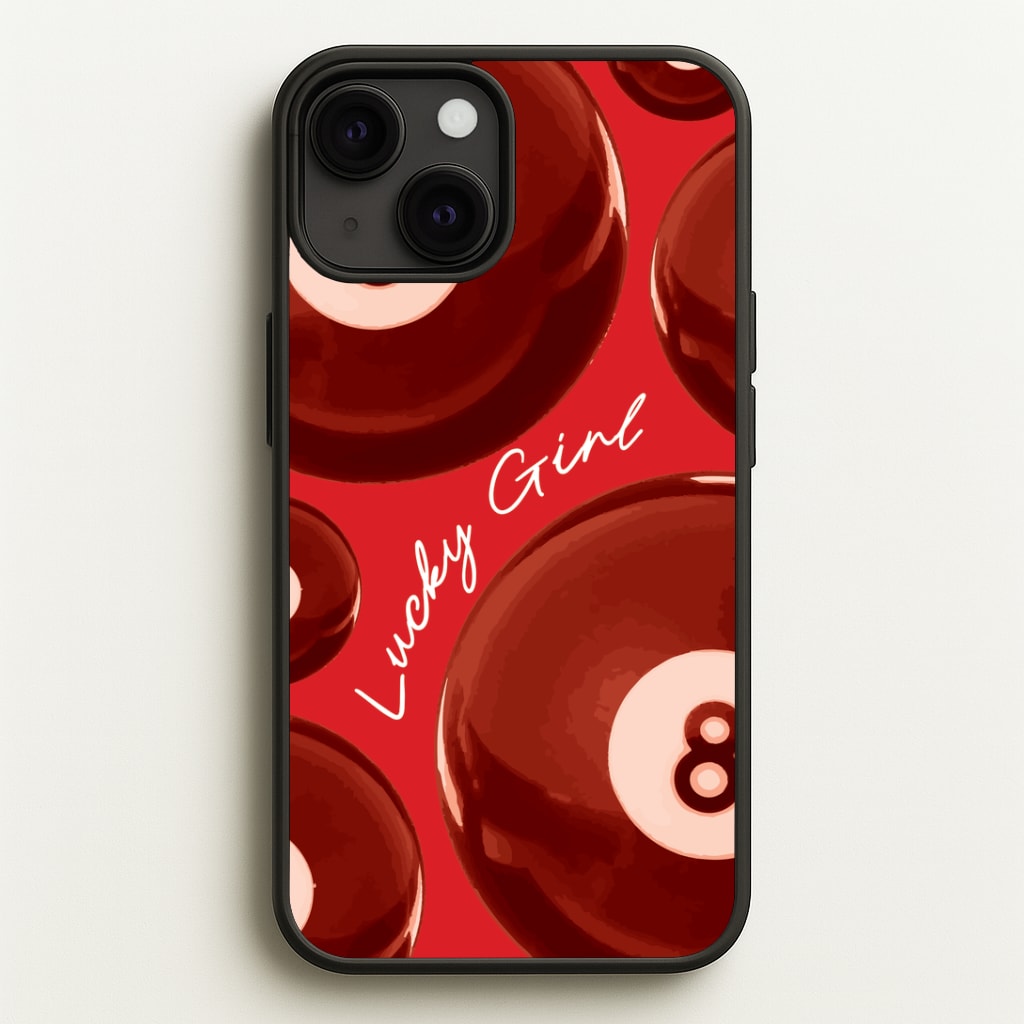 8-Ball Lucky Girl Pattern Phone Case