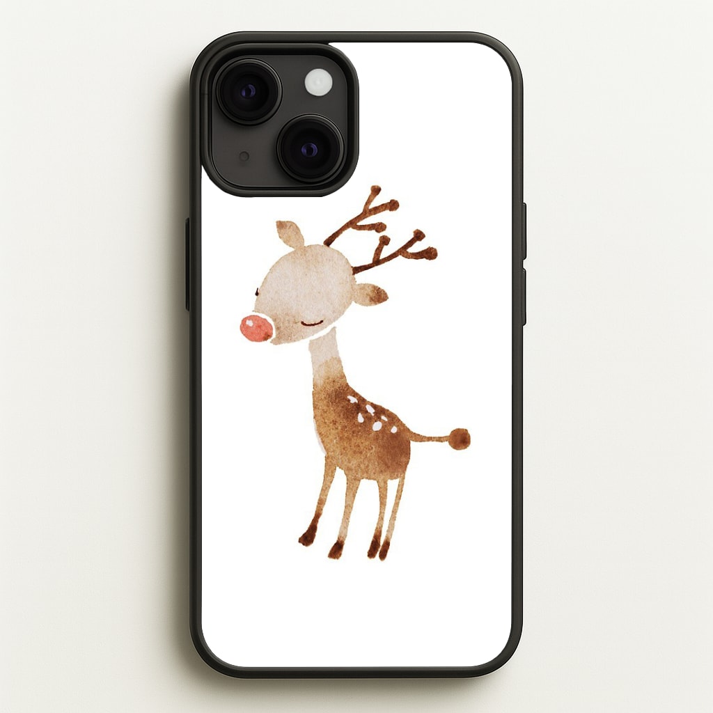 Watercolour Rudolph The Reindeer Phone Case