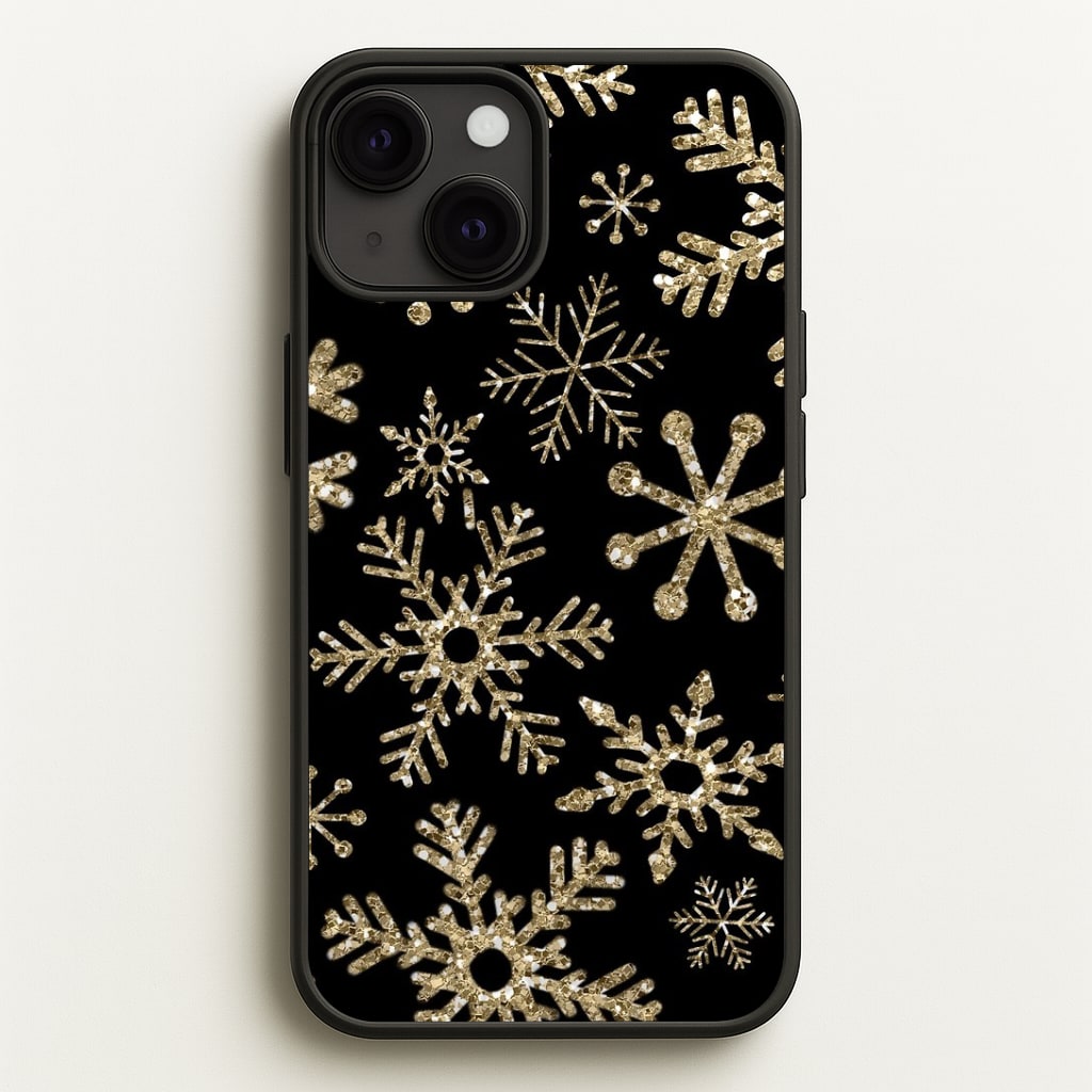 Gold Snowflake Pattern Phone Case