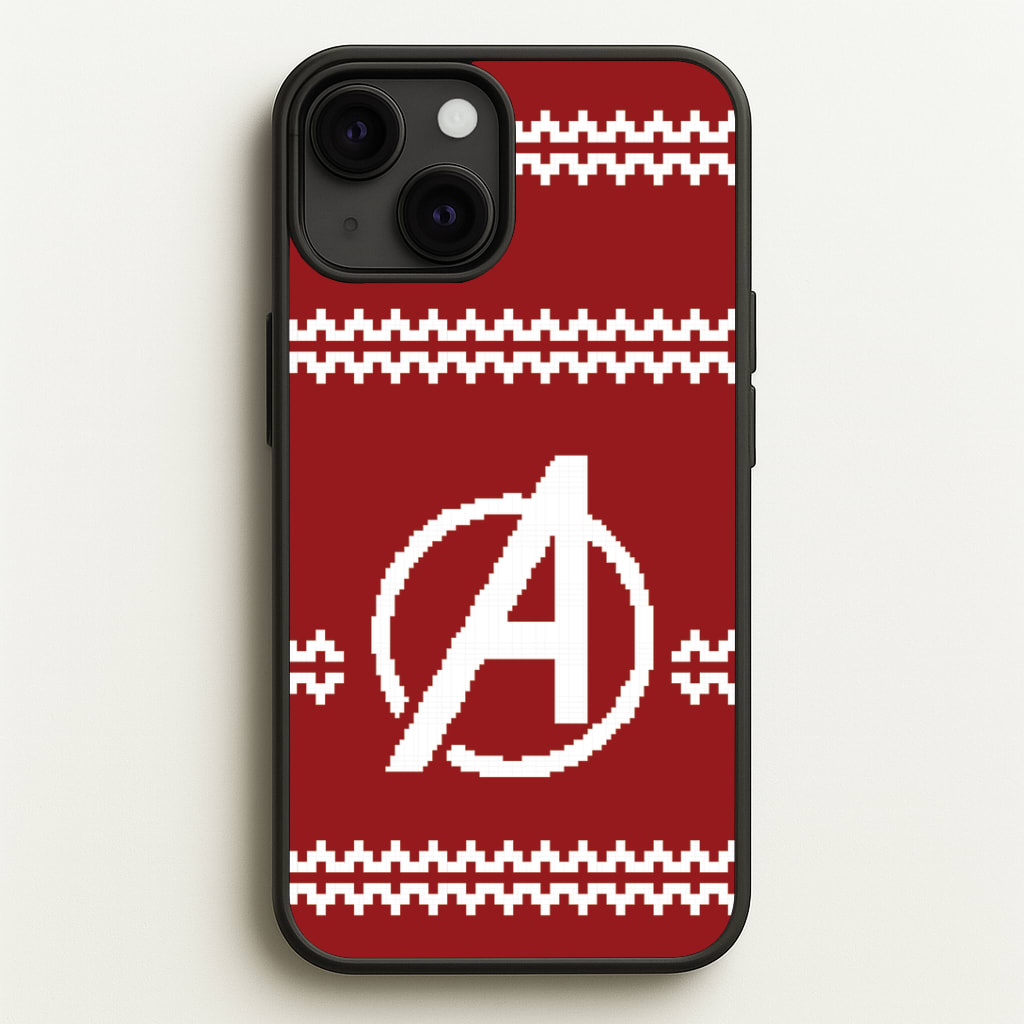 Superhero Team Red Christmas Jumper Phone Case - iPhone 13 Mini / Standard