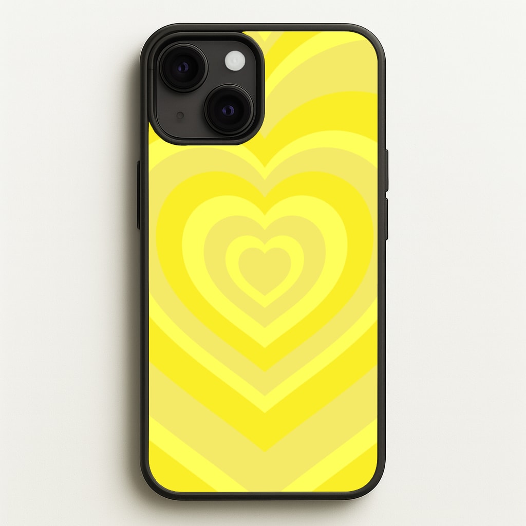 Yellow - Colourful Hearts Phone Case