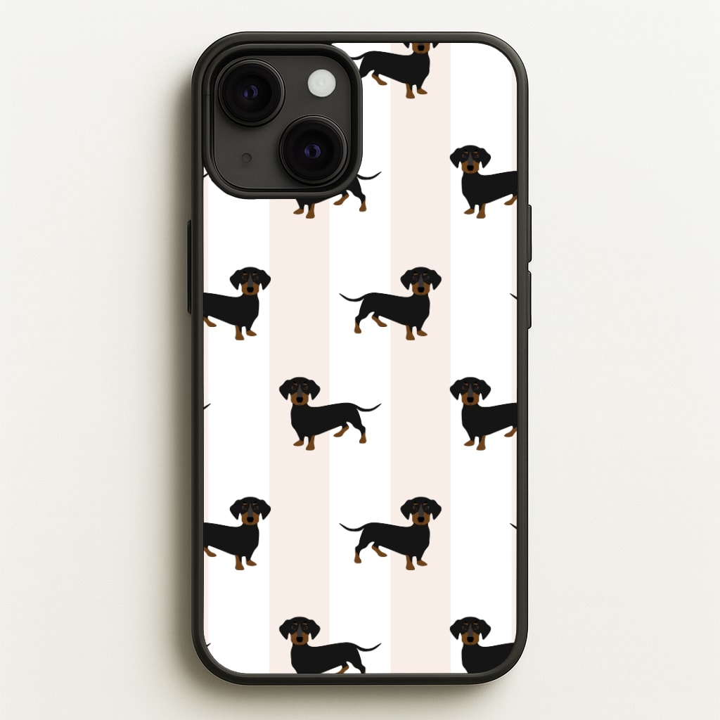 Striped Dachshund - Dog Pattern Phone Case