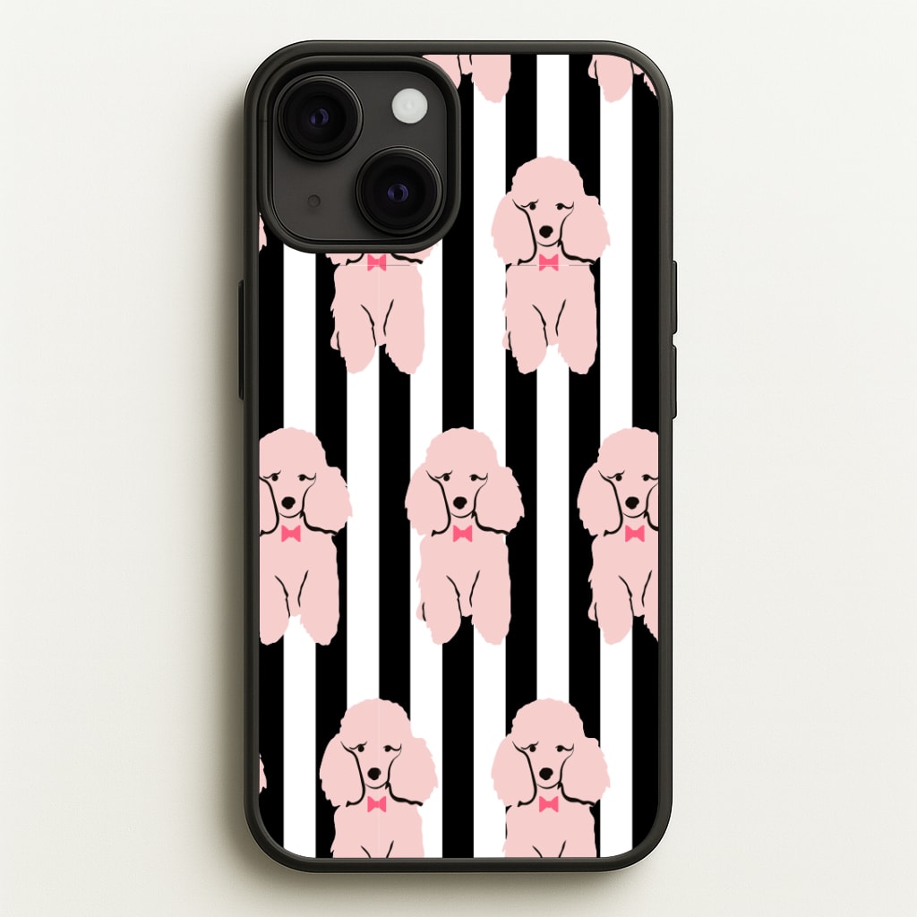 Striped Poodle - Dog Pattern Phone Case