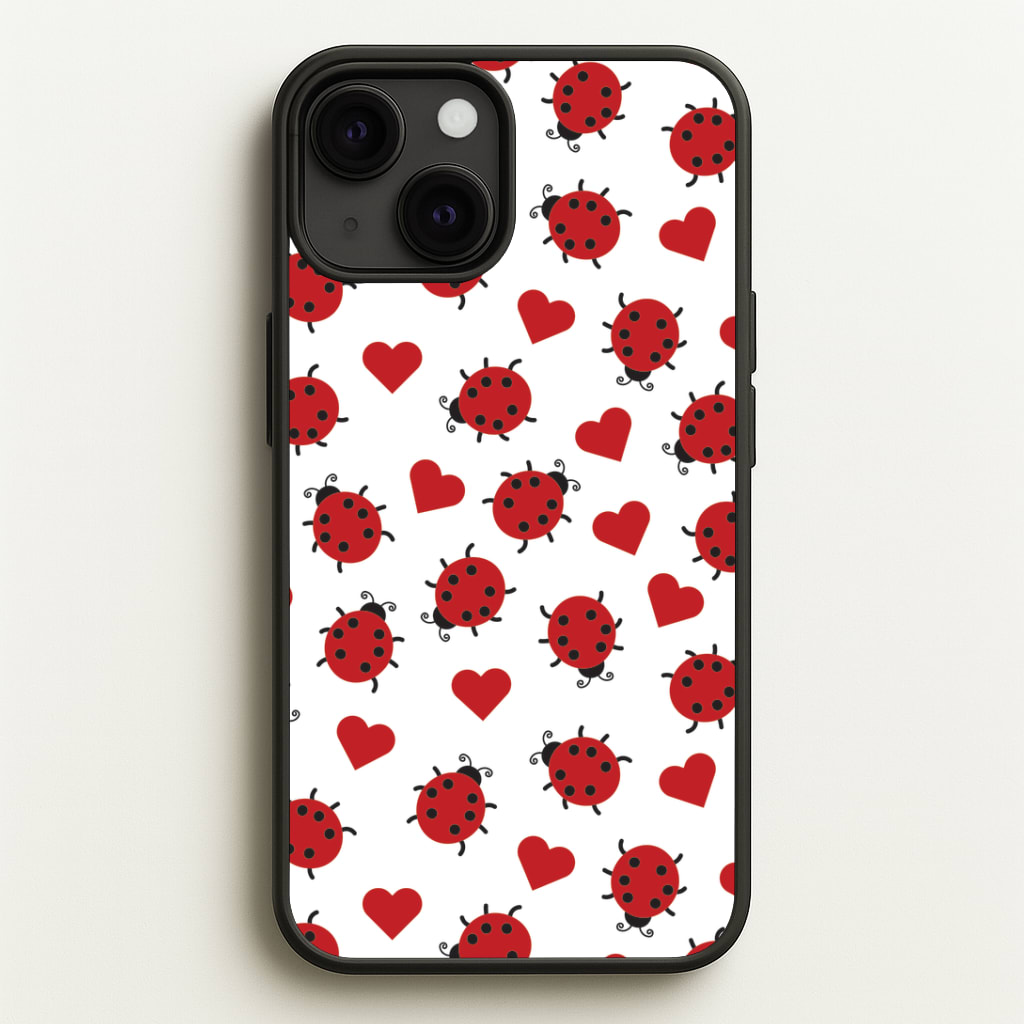 Ladybugs And Hearts Pattern Phone Case