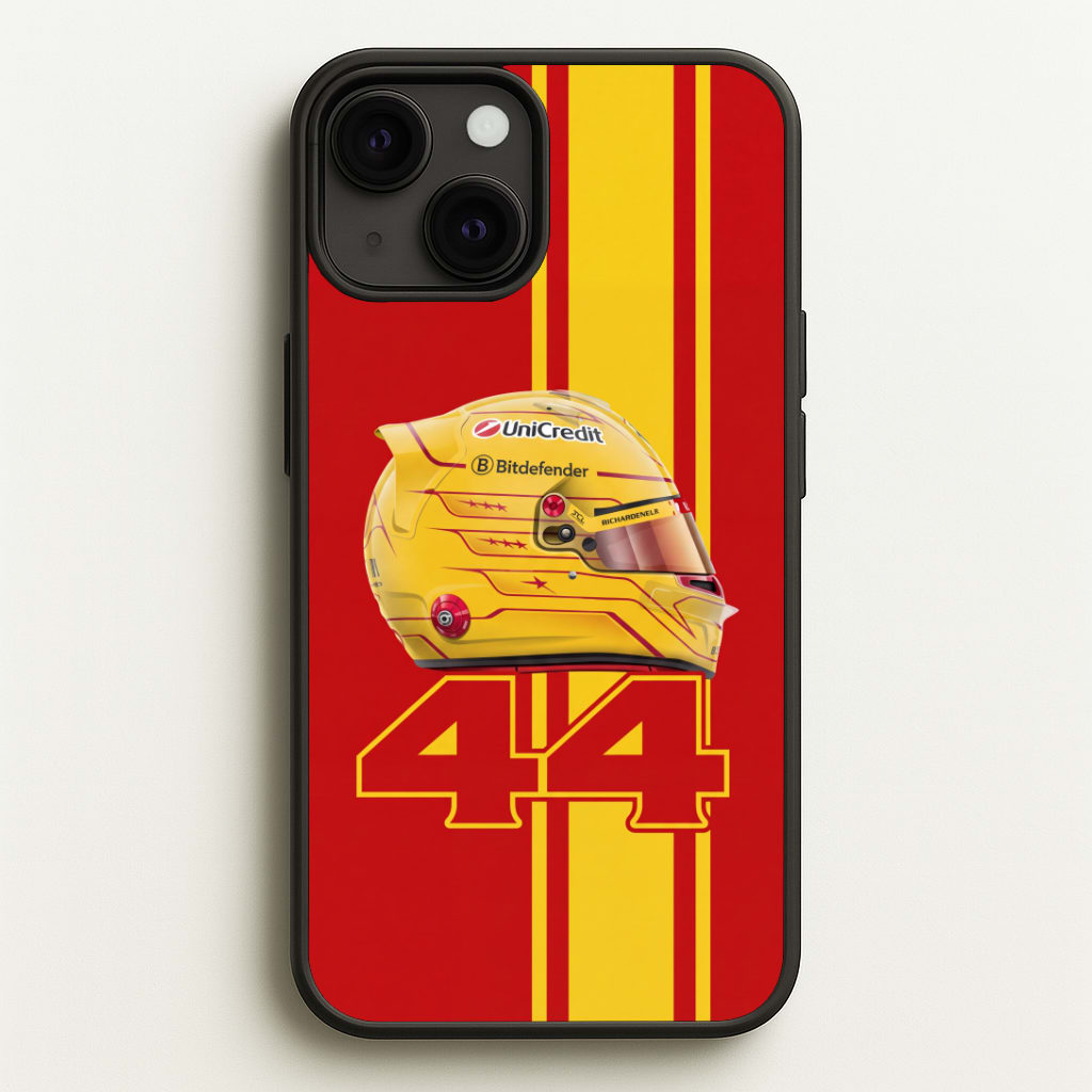 Red & Yellow 44 Helmet - Hamilton Phone Case