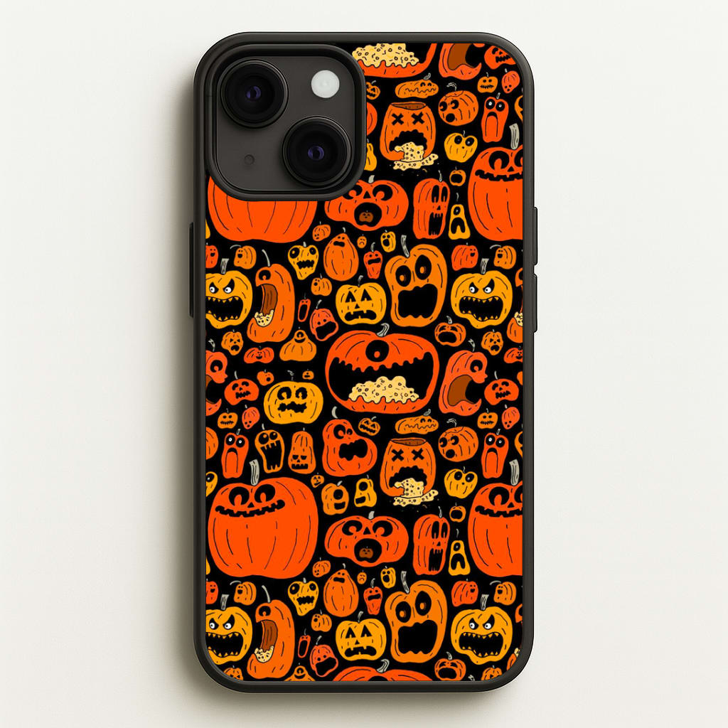 Scary Pumpkin Halloween Pattern Phone Case