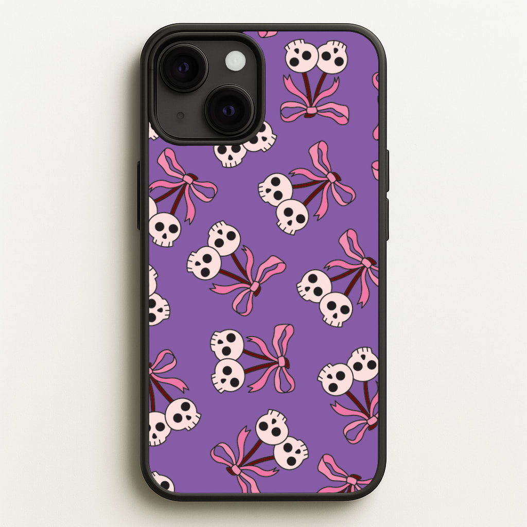 Cherry Skulls Pattern Phone Case