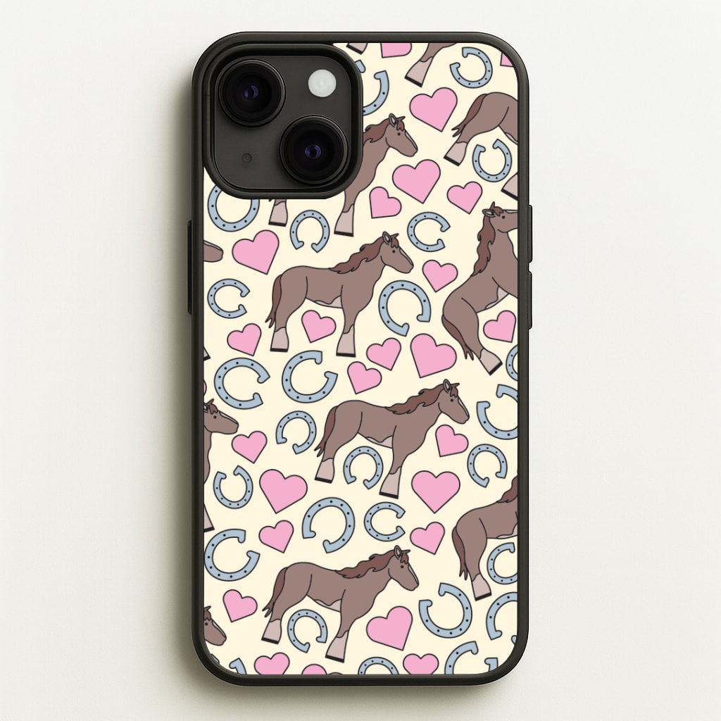 Horses And Horseshoes Pattern - Horses Phone Case