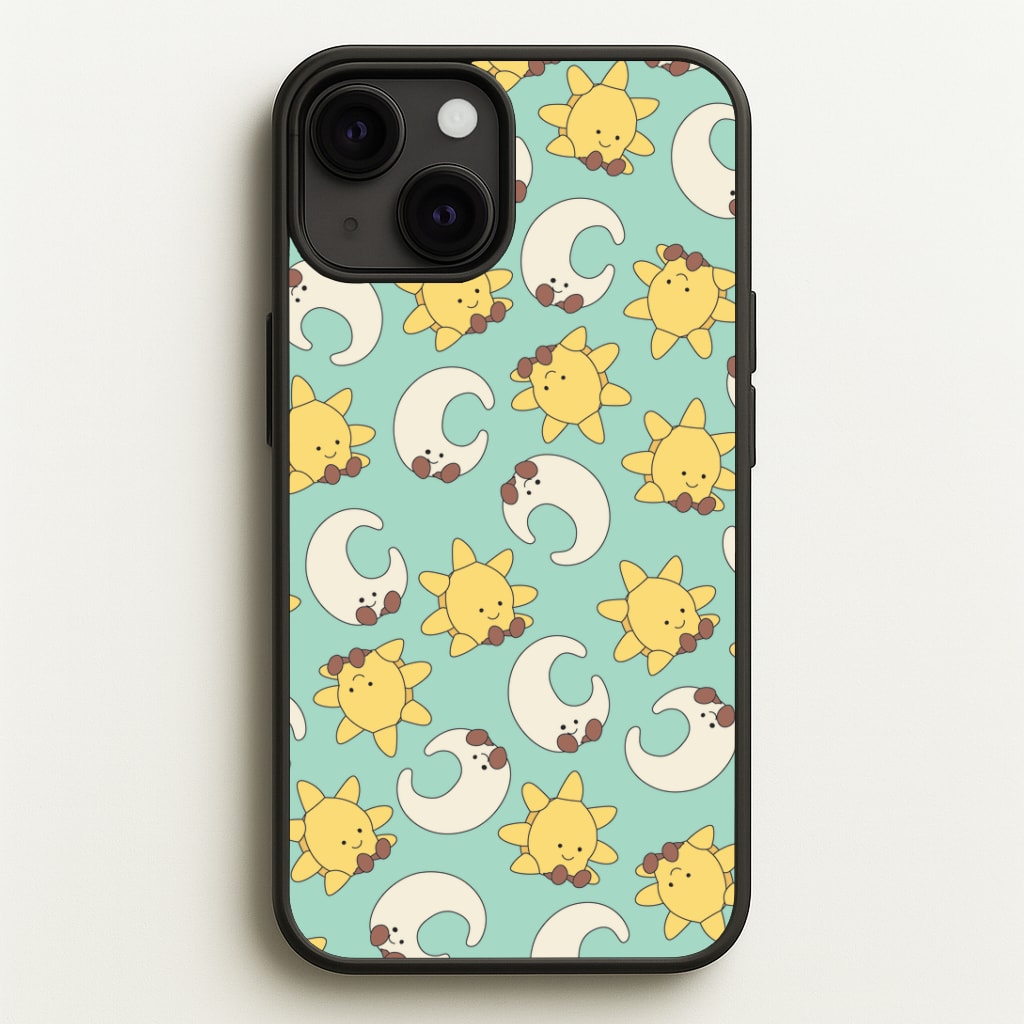 Stars And Moon Pattern - Plushy Phone Case