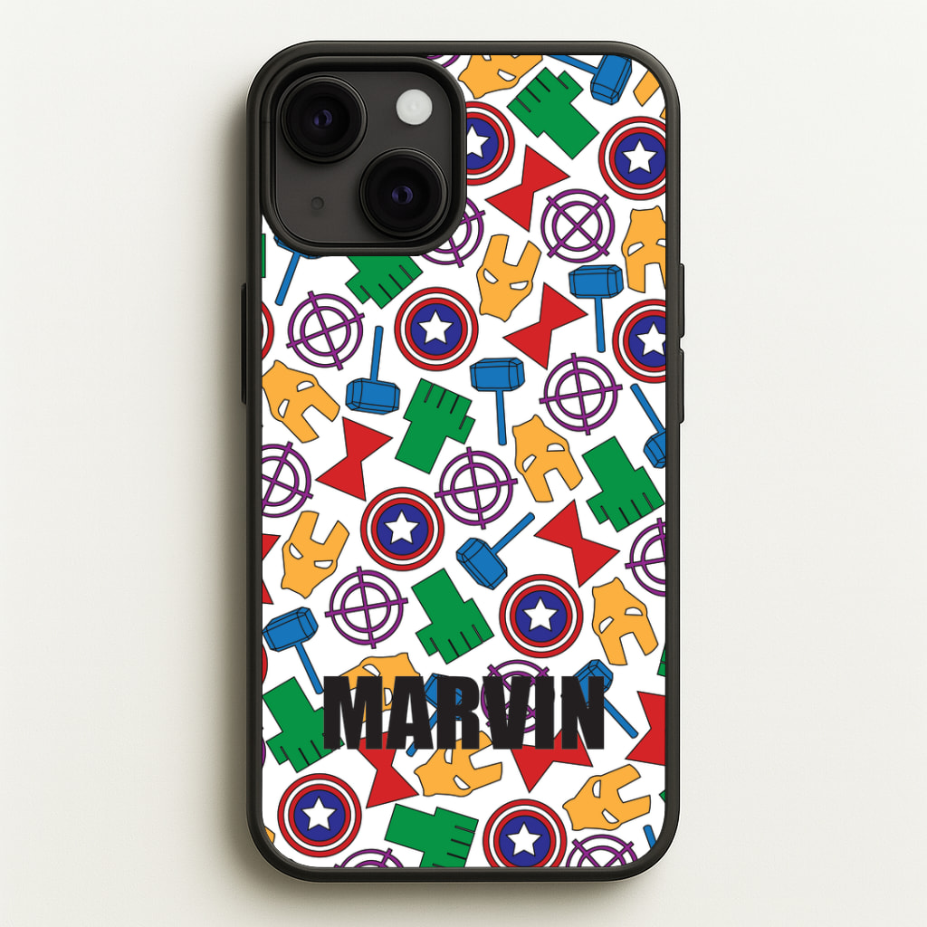 Icon Pattern - Personalised Superhero Comic Phone Case