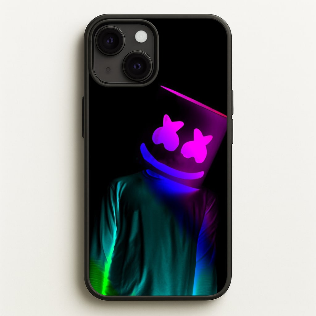 White Helmet DJ In Lights Phone Case