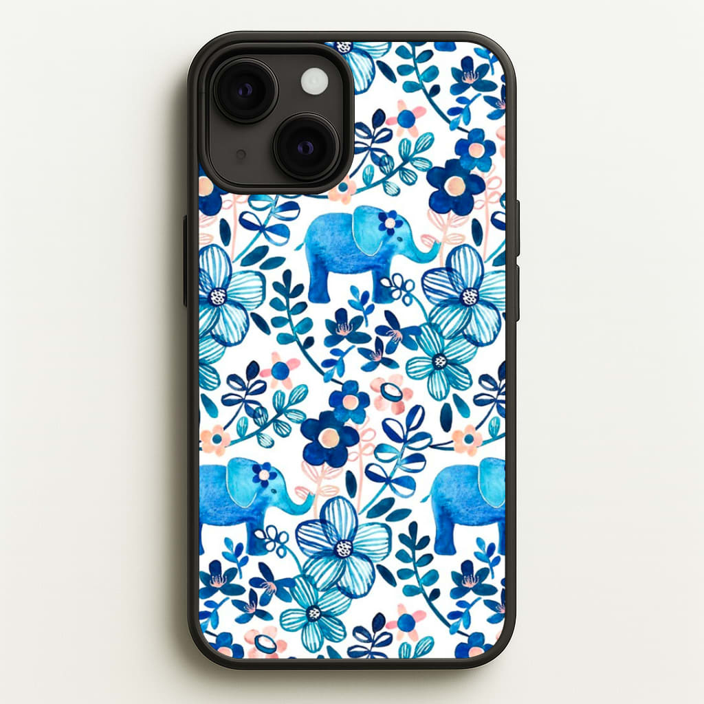 Elephant and Floral Pattern Phone Case