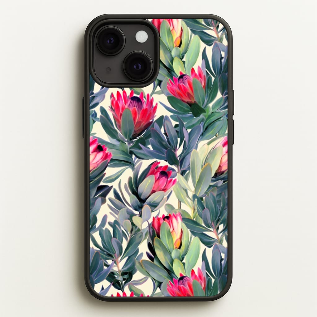 Painted Protea Pattern Phone Case
