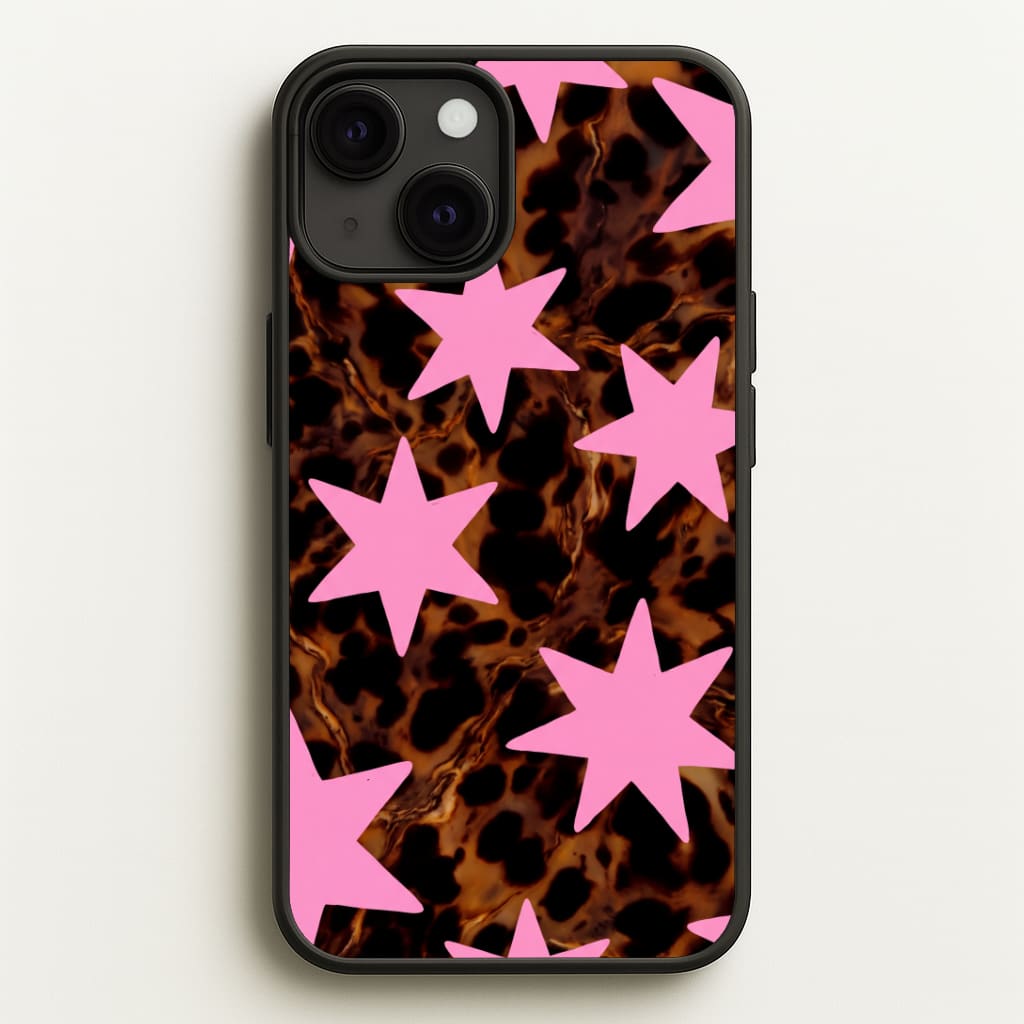 Tortoiseshell Star Scatter - Pink Phone Case