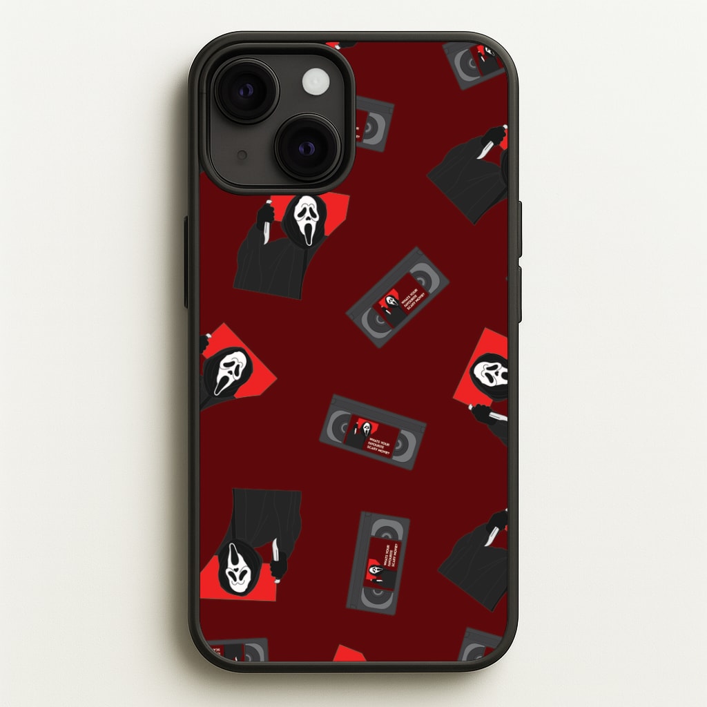 VHS & Ghostface Pattern Phone Case