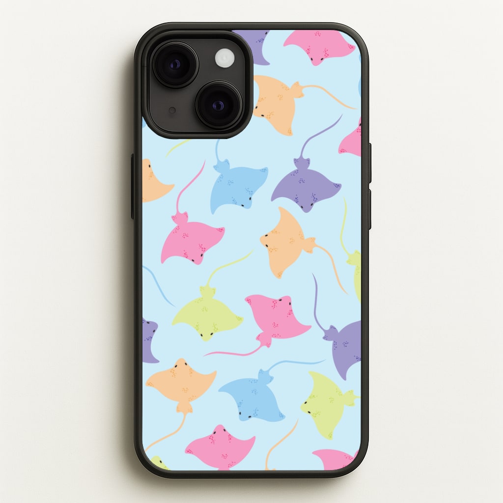 Multi Coloured Sting Ray Pattern - Sealife Phone Case