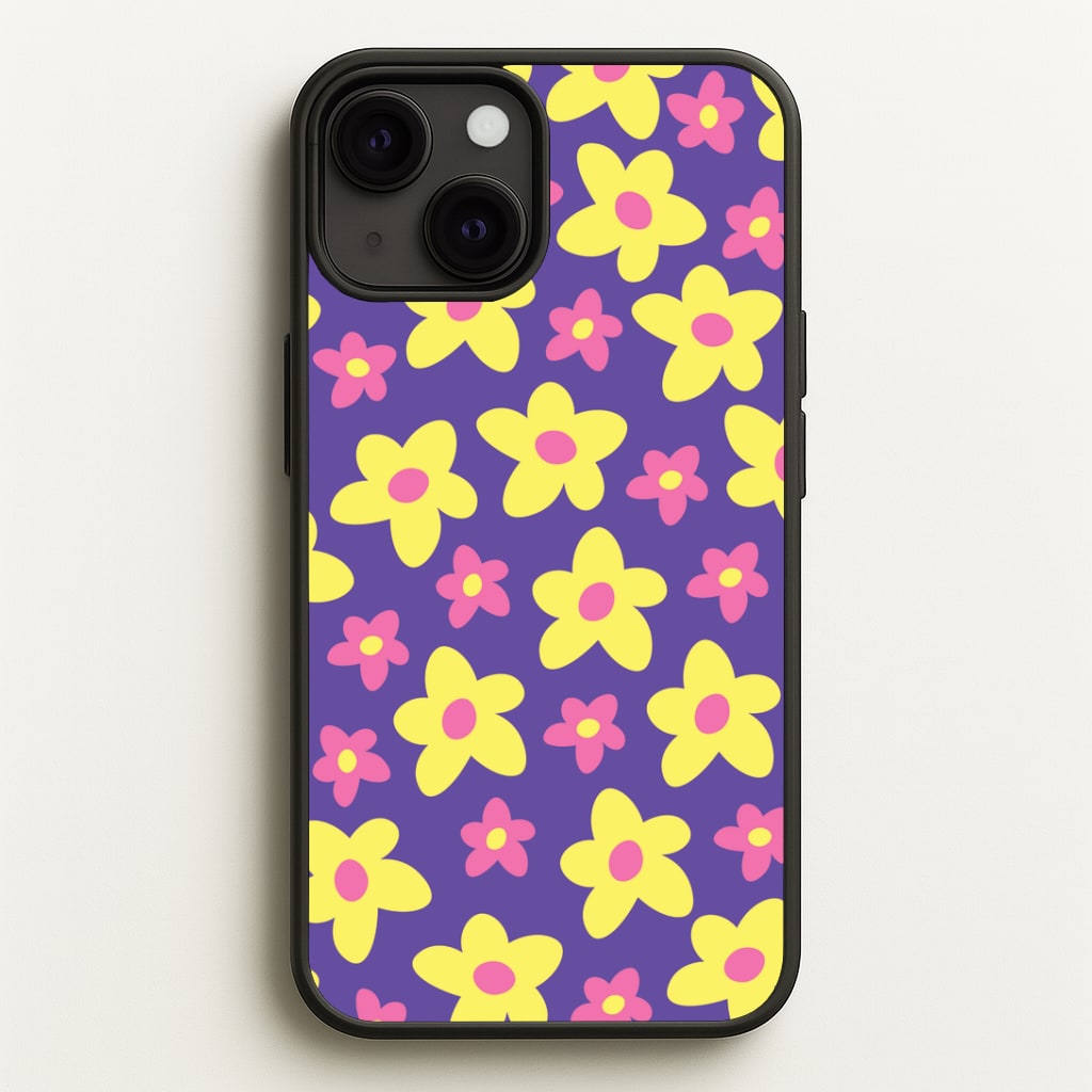 Purple Abstract Floral Pattern Phone Case