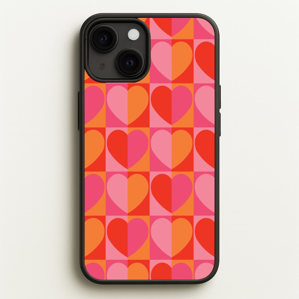 Sunset Hearts Pattern Phone Case