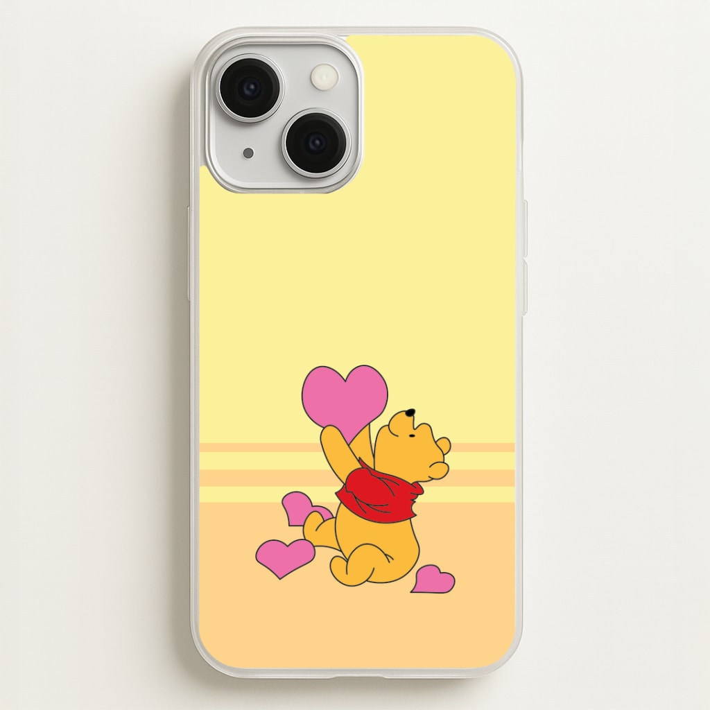 Pooh Love Heart Balloons Valentine's Phone Case
