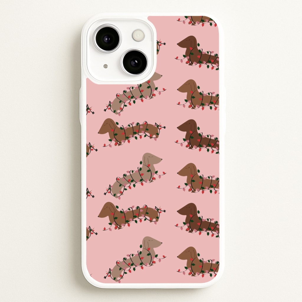 Dachshund Christmas Pattern Phone Case