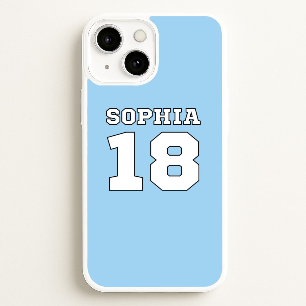 Light Blue - Personalised Football Phone Case