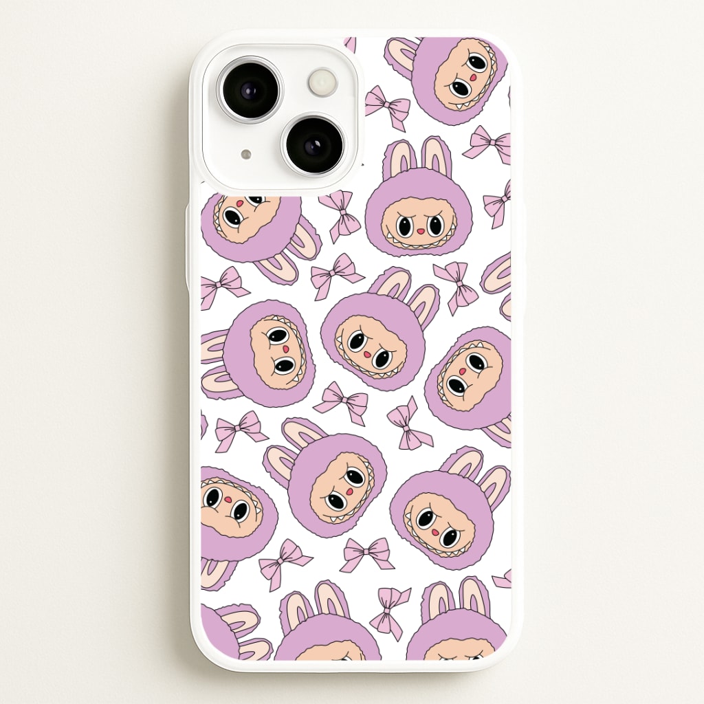 Cute Purple Monster And Bows Pattern Phone Case