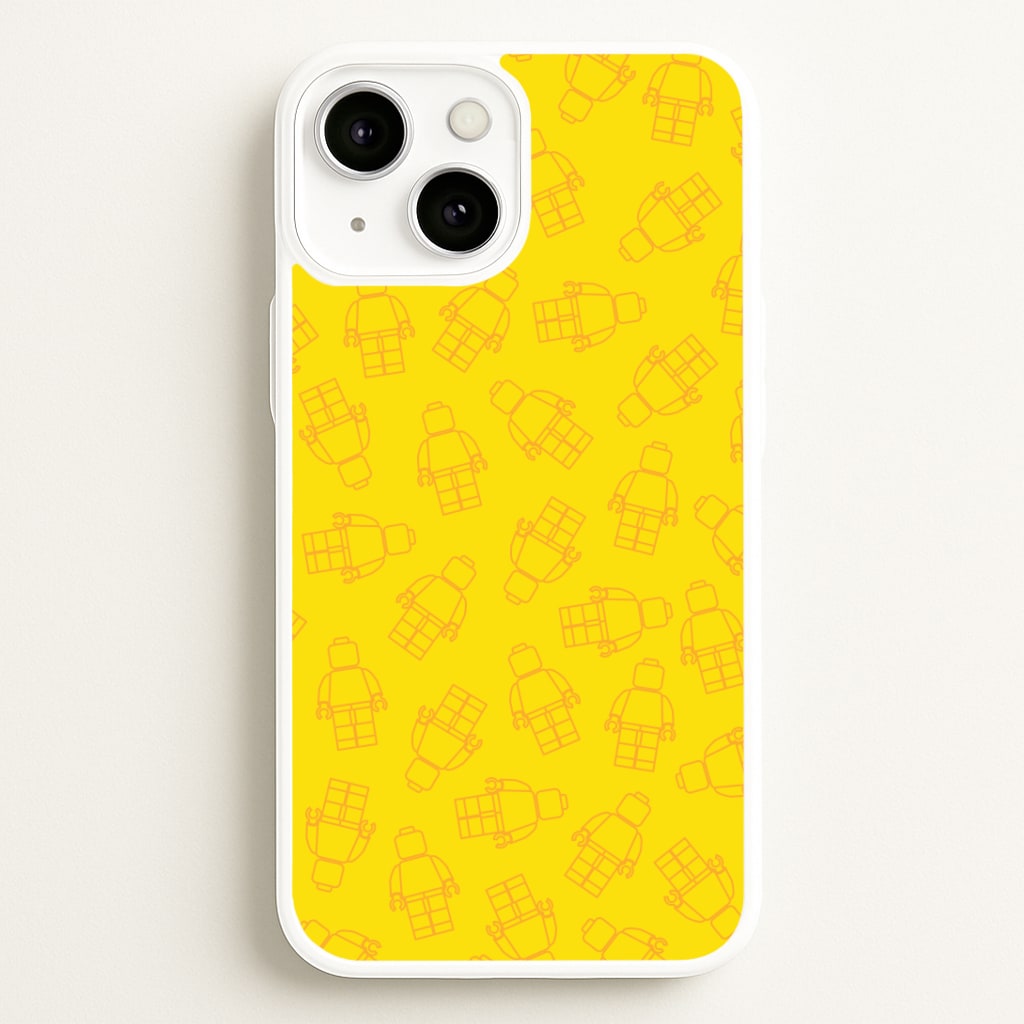 Bricks Figures Pattern Yellow Phone Case