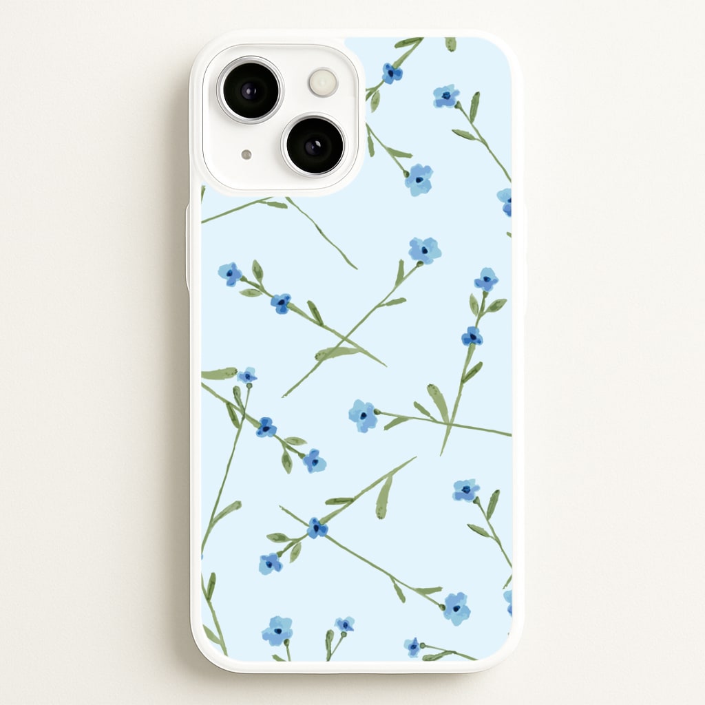 Baby Blue Floral Pattern Phone Case
