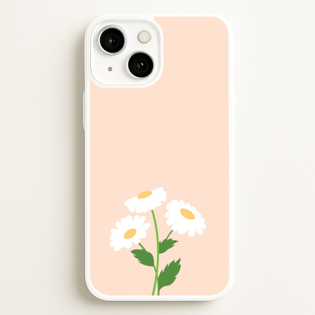 Peach And Dasies Phone Case